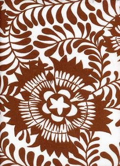 BIG RUSTY COLOR FLOWERS ON COTTON RIB KNIT-UNIQUE