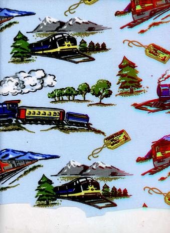 SUMMER VACATION by TRAIN- MOUNTAINS, TICKETS on COTTON RIB KNIT