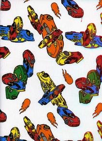 MULTICOLOR RACE CARS ON COTTON RIN KNIT- CUTE