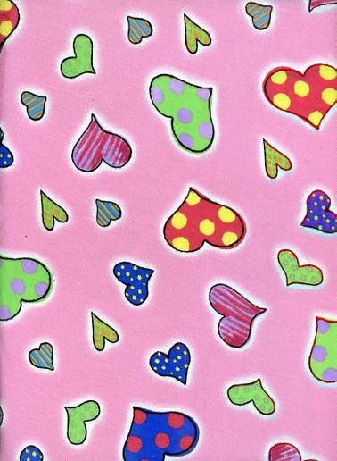 CUTE HEARTS ON PRINK COTTON RIB KNIT