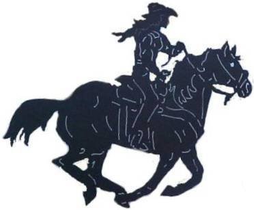 Cowgirl Running Horse Western Metal Art