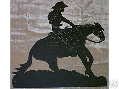 Reining Cowgirl Western Rodeo Horse Metal Art