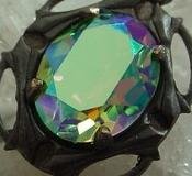 3pc Rare 12X10 Vintage Swarovski Crystal Peridot AB Rhinestones With Hand Oxidized Filigree Settings