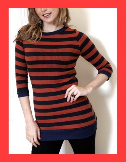 PAPAYA Great Beatnik Striped Tunic - Small to Medium