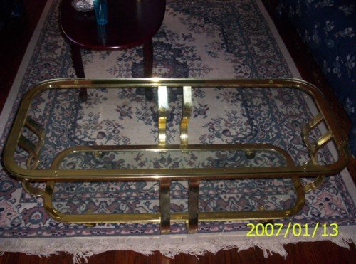 GLASS & BRASS COFFE TABLE
