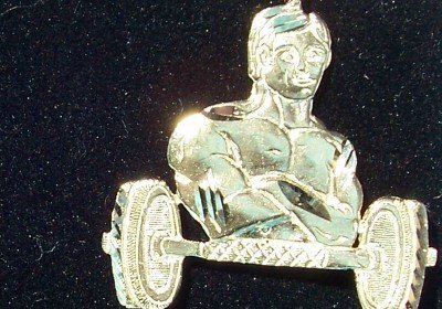 10K Gold Muscleman and weights