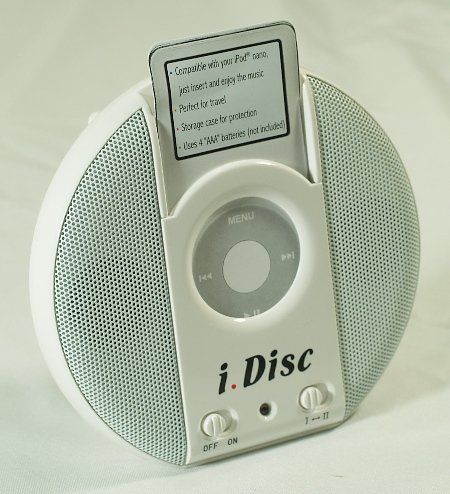 NEW -PORTABLE IDISC SPEAKERS FOR IPOD NANO,MP3