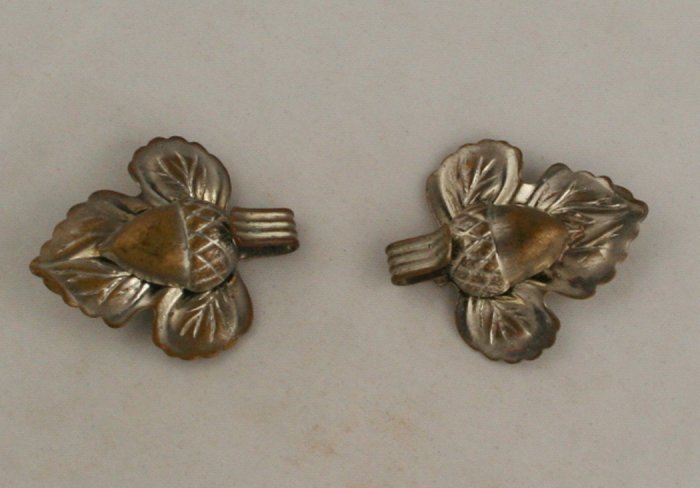2 Metal Acorn Vest Buttons- 1-3/8"-BUTTON VINTAGE 1-3/8 Inch