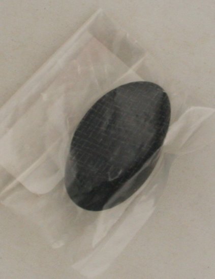 Celluloid Navy Oval X-hatch Button- VINTAGE 15/16 Inch