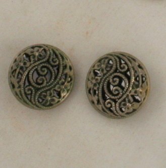 "Pierced Metal" 3pc Twinkle VINTAGE BUTTON METAL Pair 7/8 Inch
