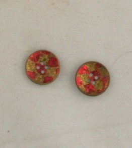 "Japanned Aluminum" METAL 2 Buttons VINTAGE BUTTON 1/2 Inch