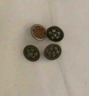 "Cut Steel" Metal 4 Buttons VINTAGE BUTTON CUT STEEL *