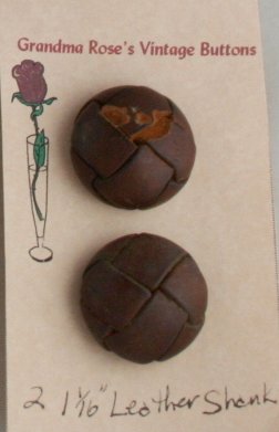 Card Buttons Grandma Rose's VINTAGE BUTTON Leather 1-1/16 In