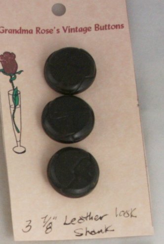 Card Buttons Grandma Rose's VINTAGE BUTTON Faux Leather 7/8 In