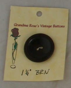 Large Brown Early Plastic VINTAGE BUTTON 1-3/8 Inch