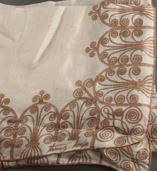 Vintage Handkerchief-Signed Tannis Keefe-Screen Print