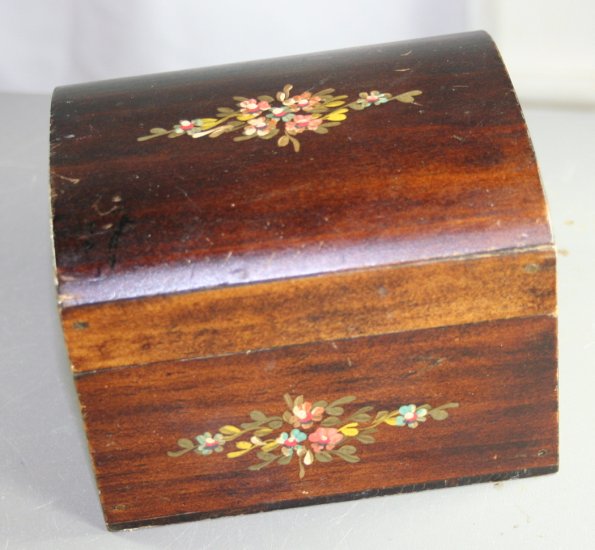 Hand Tole Painted Wood Box-Jewelry, Treasures TOLE