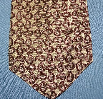 Donna Karan Paisley Silk Tie Necktie Brown C144 ~