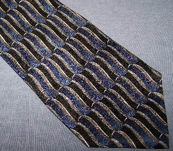 Barrington Black Blue Silk Tie Necktie C28 ~