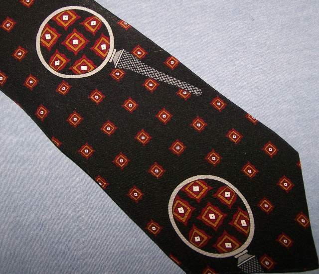 Vicky Davis Black Close-Up Silk Tie Necktie C25 ~