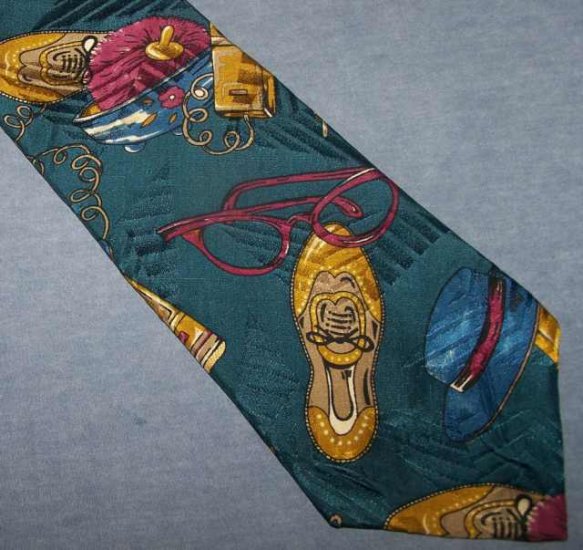 Giovanni Valentino Novelty Silk Tie Necktie Shoes Shopping C128 ~