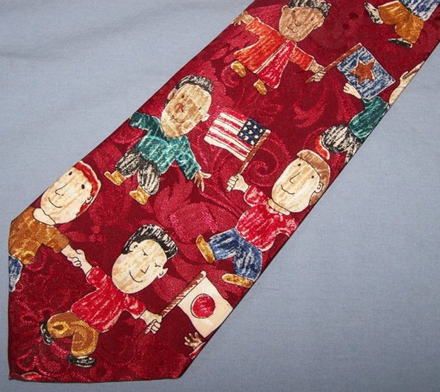 Dino Romaro Novelty Children of the World Tie Necktie C119 ~