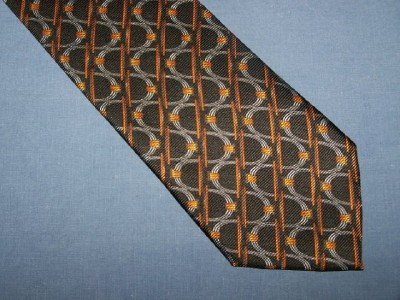 Ermenegildo Zegna Black Design Tie Necktie K3 ~