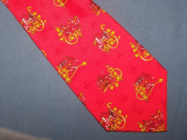 Andre Lurton Creation Projectif Red Silk Tie Necktie C77 ~