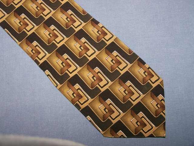 Facets Brown Black Geometric Silk Tie Necktie C82 ~