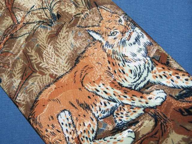 Lost Kingdom Animal Lynx Cat Bobcat Tie Necktie C11 ~