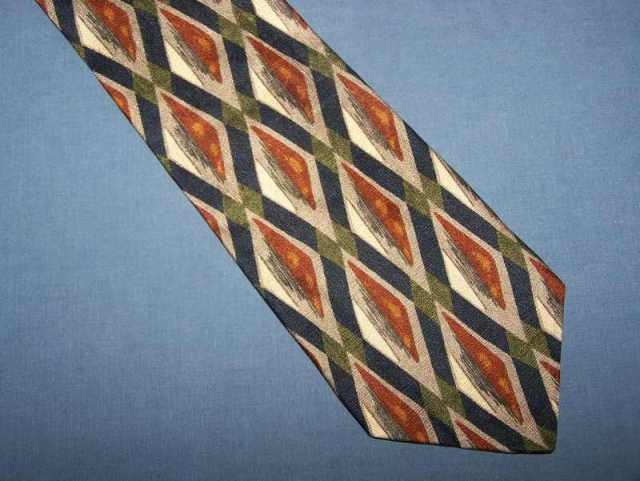 Cellini Blue Brown Bold Silk Power Tie Necktie C111 ~