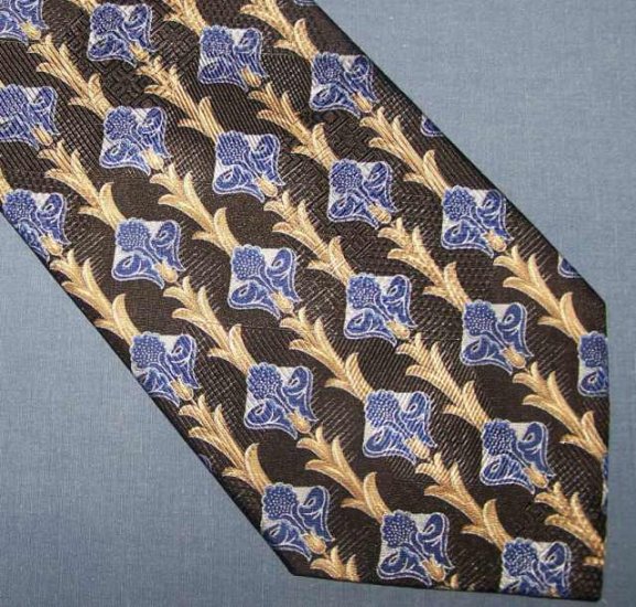 Kolte Italy Black Blue Gold Silk Tie Necktie C14 ~