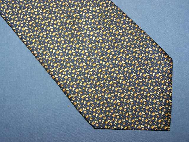 Bijoux Terner Navy Blue Letter Silk Tie Necktie C10 ~