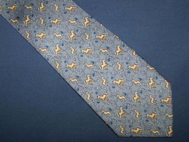 Lorvel Lorlar Light Blue Horse Silk Tie Necktie C8 ~