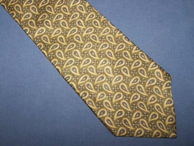 Oscar de la Renta Paisley Silk Tie Necktie C27 ~