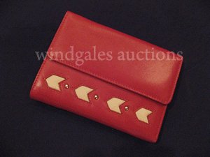 Michael Rome Red Genuine Leather Arrow Wallet