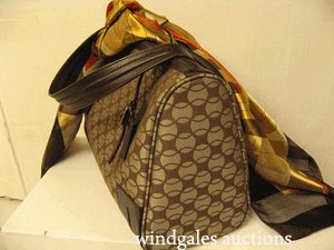 Lacoste Satchel Brown/Tan Logo Print Handbag