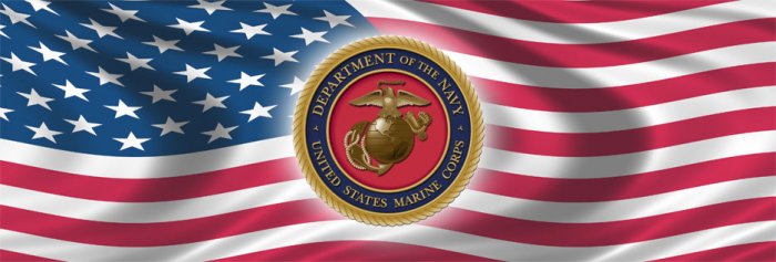UNITED STATES MARINE & USA FLAG