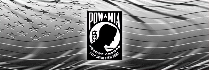 POW MIA PRISON OF WAR MISSING IN ACTION BLACK/WHITE