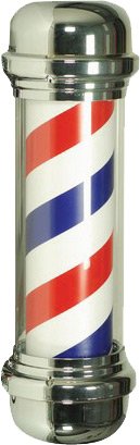 STATIC CLING BARBER POLE DECAL 10"