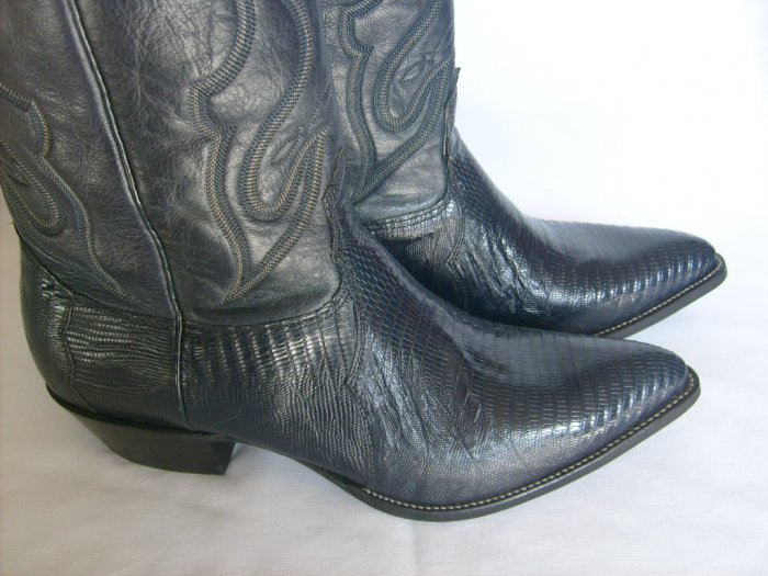 NOCONA Navy Blue LIZARD NEW Cowboy Boots Men's 13 D Free Shipping
