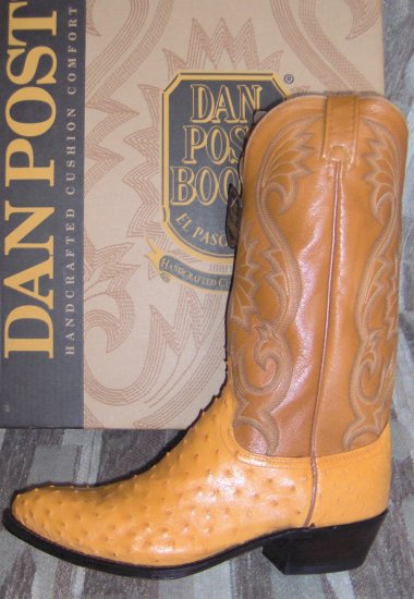 DAN POST Buttercup Full Quill OSTRICH NEW Cowboy Boots 11.5 D FREE SHIPPING