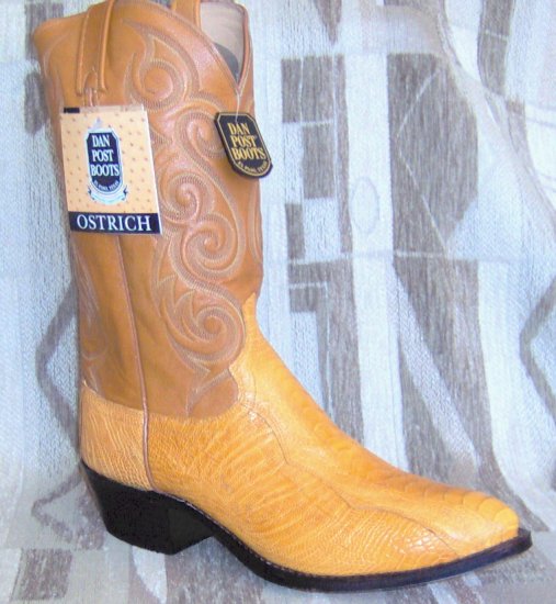 DAN POST Buttercup OSTRICH Leg Exotic New Cowboy Boots 12 D Free Shipping