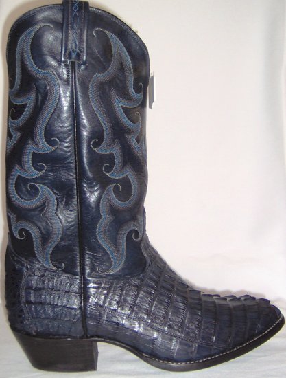 TONY LAMA Navy Blue Hornback Caiman Tail NEW Cowboy Boot 11 EE FREE SHIPPING