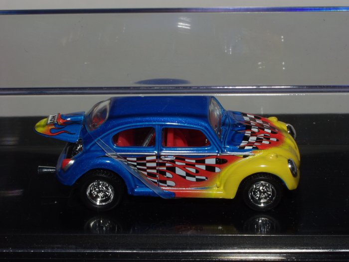 Hot Wheels 2002 100% Black Box 1966 VW Bug...Blue and Yellow 1/64 Scale