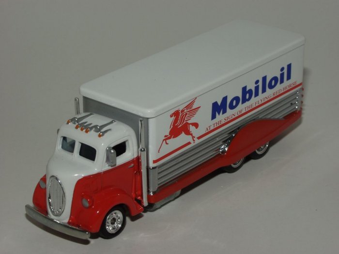 Hot wheels 2002 Redline Club Mobil Oil '38 Ford COE Red and White 1/64 Scale Loose
