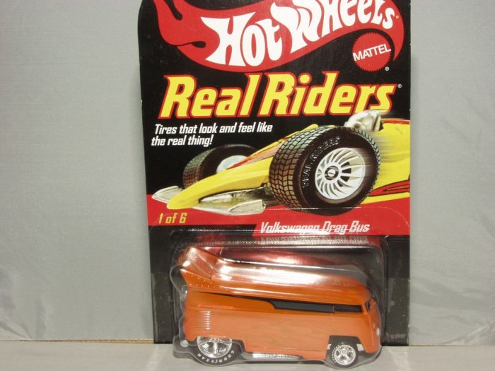 2007 Hot Wheels Collector's Club Real Riders VW Drag Bus-Orange #9397