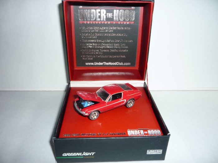 Greenlight Collectibles Under The Hood Collector's Club '68 Mustang GT 2+2 Fastback...Red
