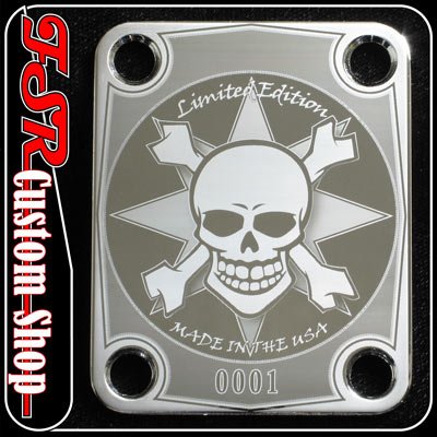 (C0002) CHROME SKULL LIMITED EDITION fits 4bolt neck/body guitar