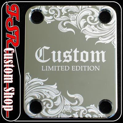(C0026) CHROME ETCHED/ENGRAVED LIMITED GUITAR/BASS NECK PLATE